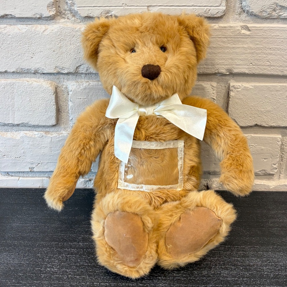 Plush Teddy Bear with Photo Frame Chest Pocket Keepsake Memory Bear Brown 16"